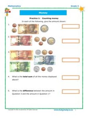cover image of Grade 4 Maths Workbook: Money